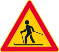 Merkillä voidaan varoittaa risteävästä yleisesti käytetystä ladusta.