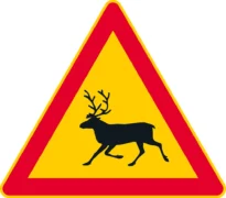 Merkillä voidaan varoittaa tienkohdasta tai tieosuudesta, jossa liikkuu eläimiä.