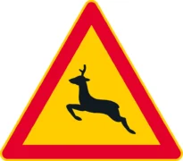 Merkillä voidaan varoittaa tienkohdasta tai tieosuudesta, jossa liikkuu eläimiä.