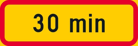 Merkin C38 yhteydessä on lisäkilvellä osoitetun minuuttimäärän (min) tai tuntimäärän (h) ylittävä pysäköinti kielletty. Merkin E2, E3 tai E4 yhteydessä lisäkilpi ilmoittaa pisimmän sallitun pysäköintiajan.